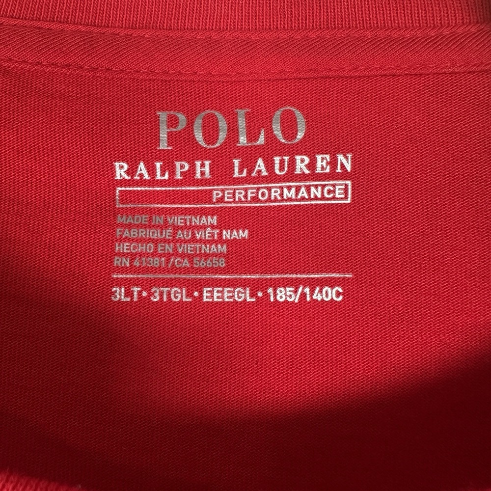 Polo Ralph Lauren Performance Mens 3XLTall Red Graphic Logo TShirt Star American - Picture 4 of 5